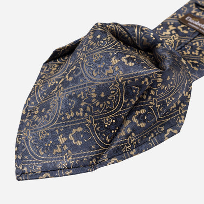 Caruso - Silk Jacquard Tie - Midnight Blue - Solstik