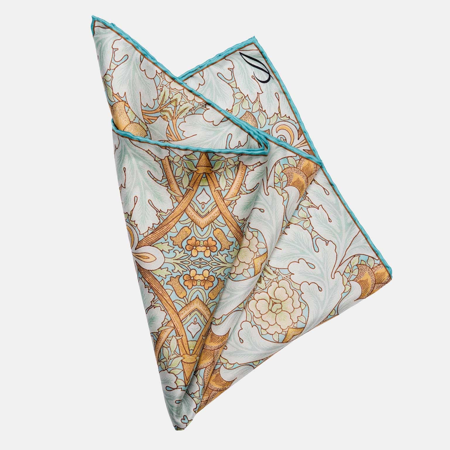 Londra - Silk Pocket Square - Aqua - Solstik
