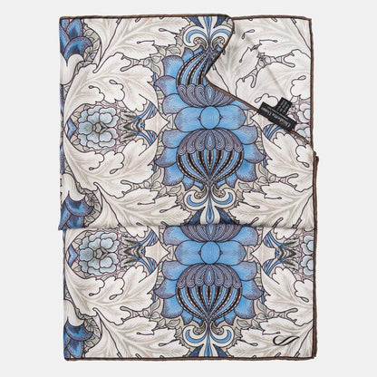 Londra - Silk Pocket Square - Blue and Tan - Solstik