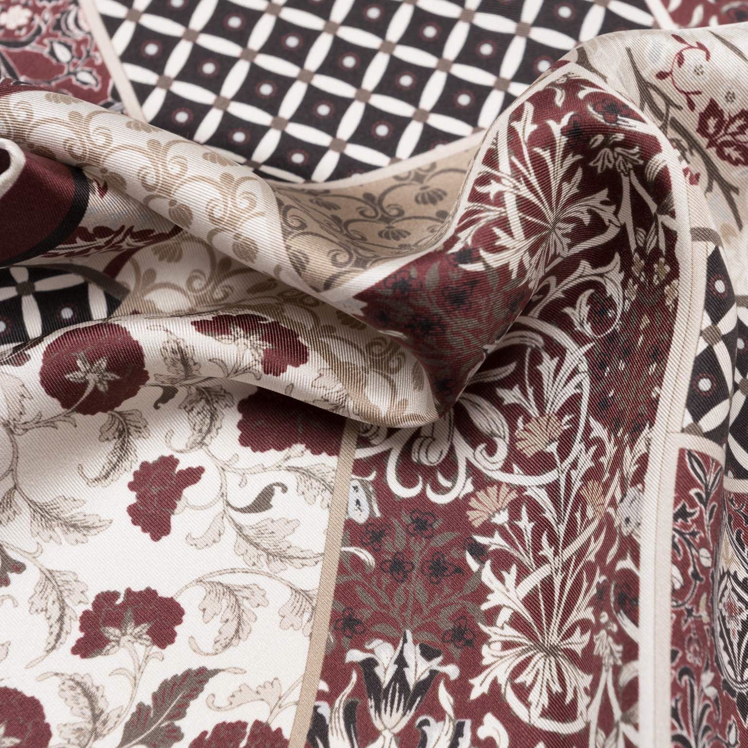 Portici - Silk Pocket Square - Maroon - Solstik