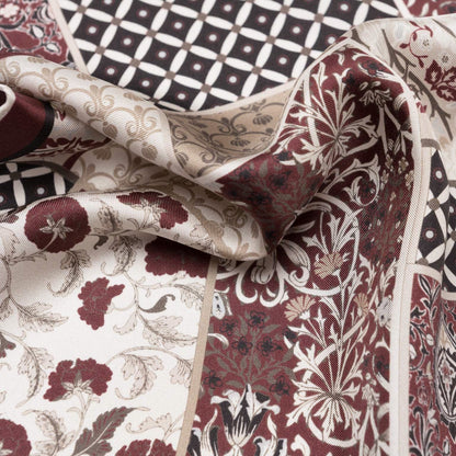 Portici - Silk Pocket Square - Maroon - Solstik