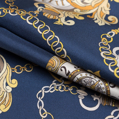 Like Clockwork - Silk Pocket Square - Navy - Solstik
