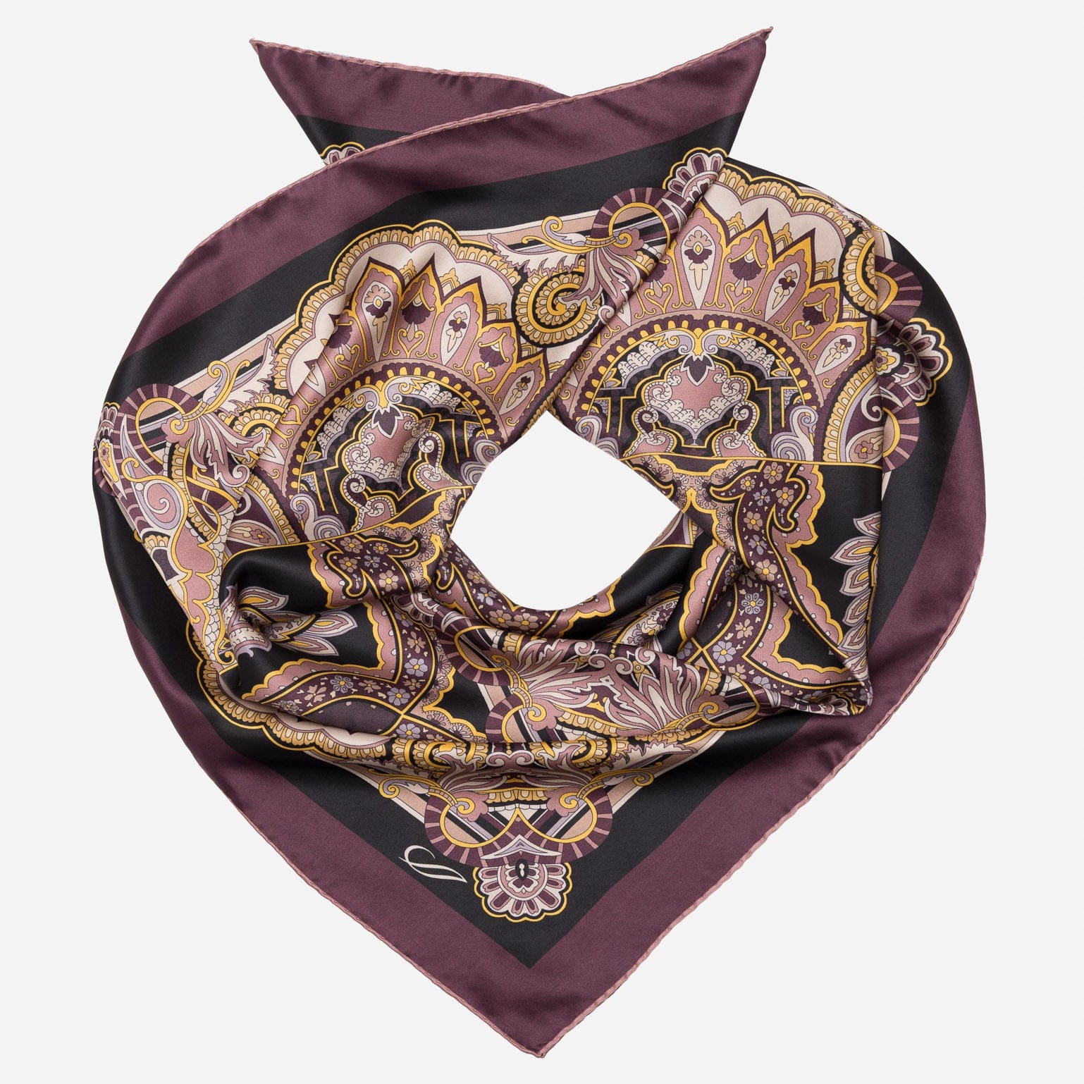 Malta - Silk Foulard - Plum - Solstik