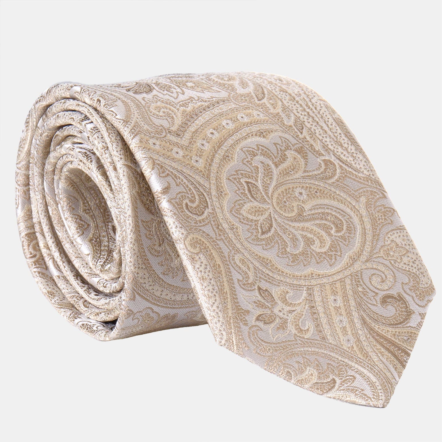 Montecarlo - Silk Jacquard Tie - Champagne - Solstik
