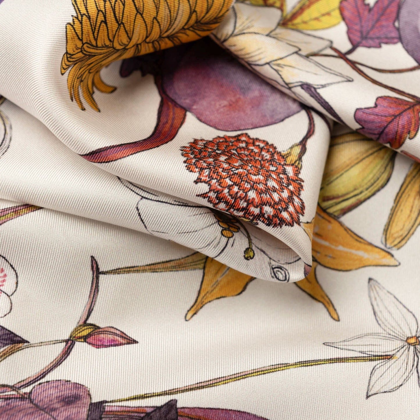 Flora - Silk Foulard - Violet - Solstik