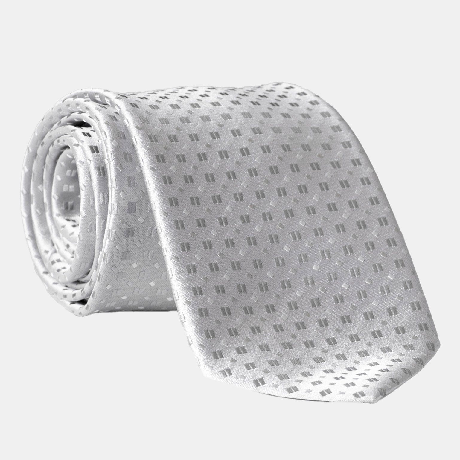 Barbera - Silk Jacquard Tie - Silver - Solstik