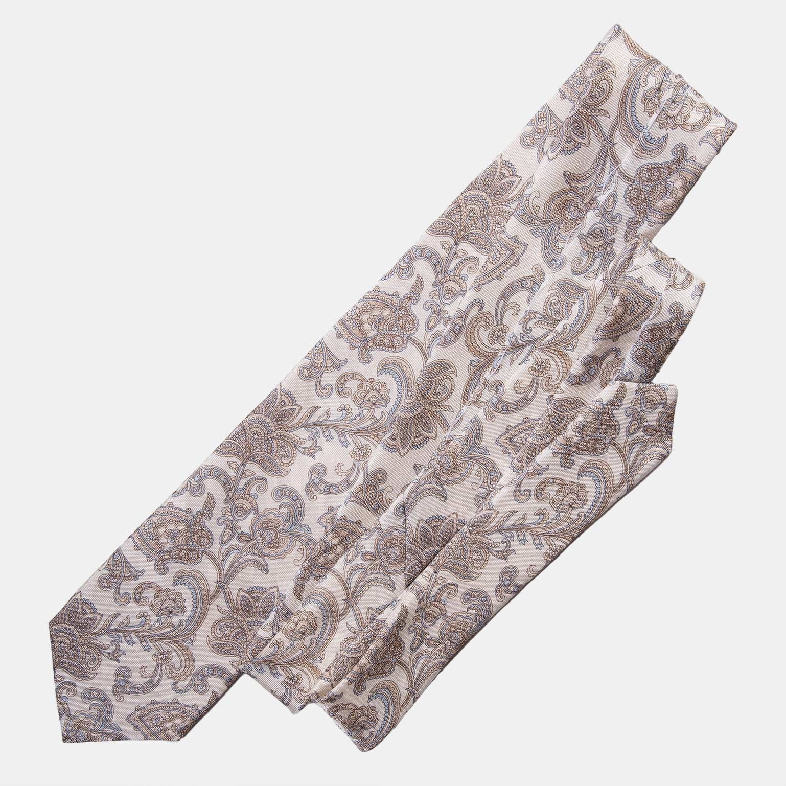 Novara - Printed Silk Tie - Ivory - Solstik