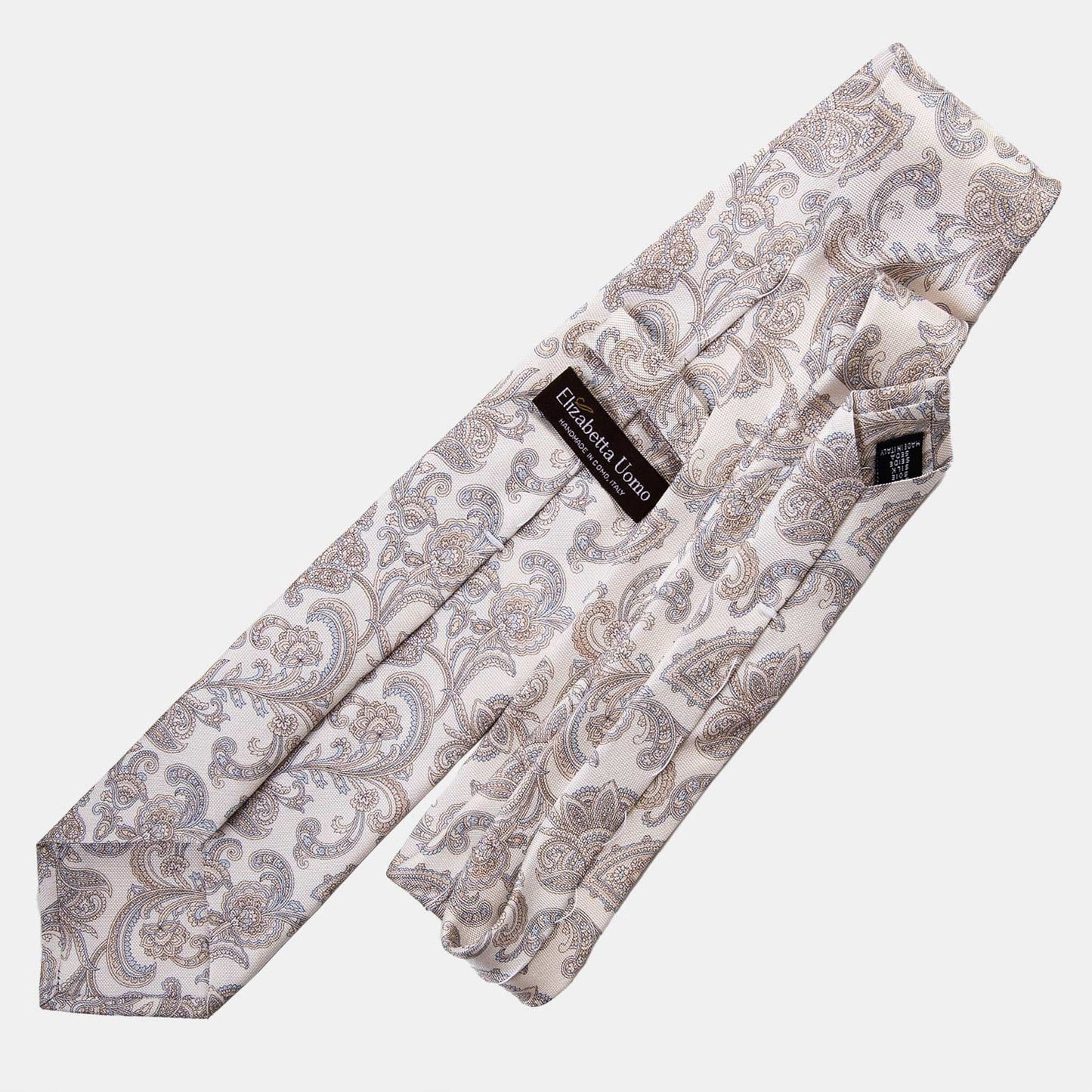 Novara - Printed Silk Tie - Ivory - Solstik