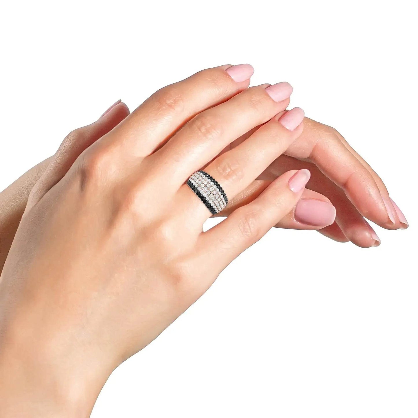 18K Rose Gold Dual-Tone Diamond Ring - Solstik
