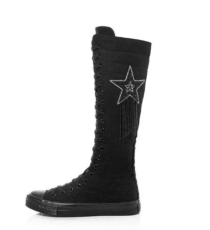 Comfortable Women's Boots with Star Pattern Canvas (One Pair) - Solstik