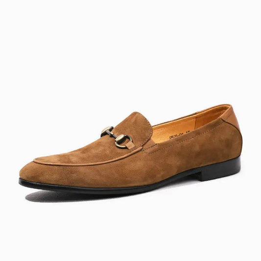 Men's Elegant Suede Horsebit Loafers - Solstik