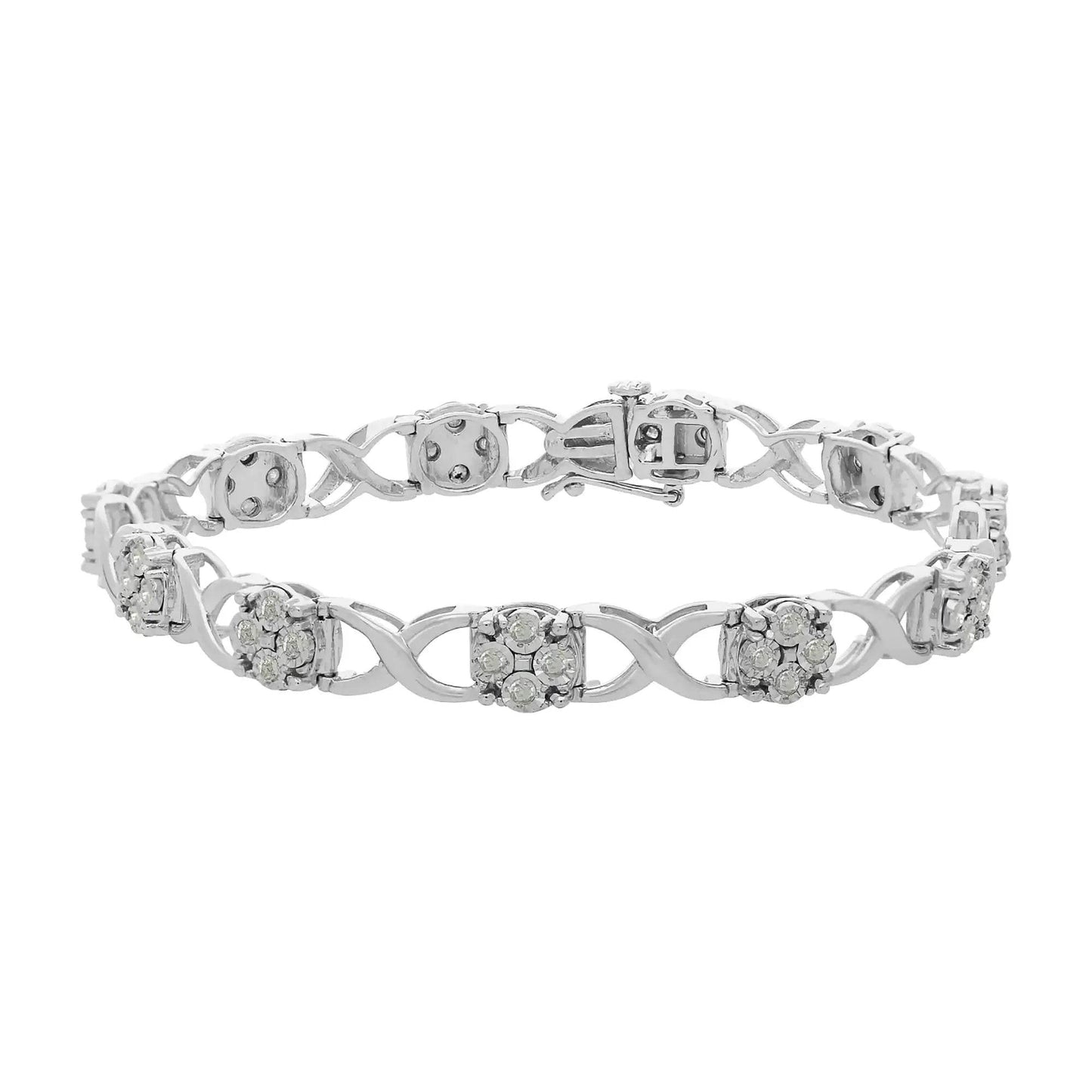 Sterling Silver Diamond Love Bracelet - Solstik