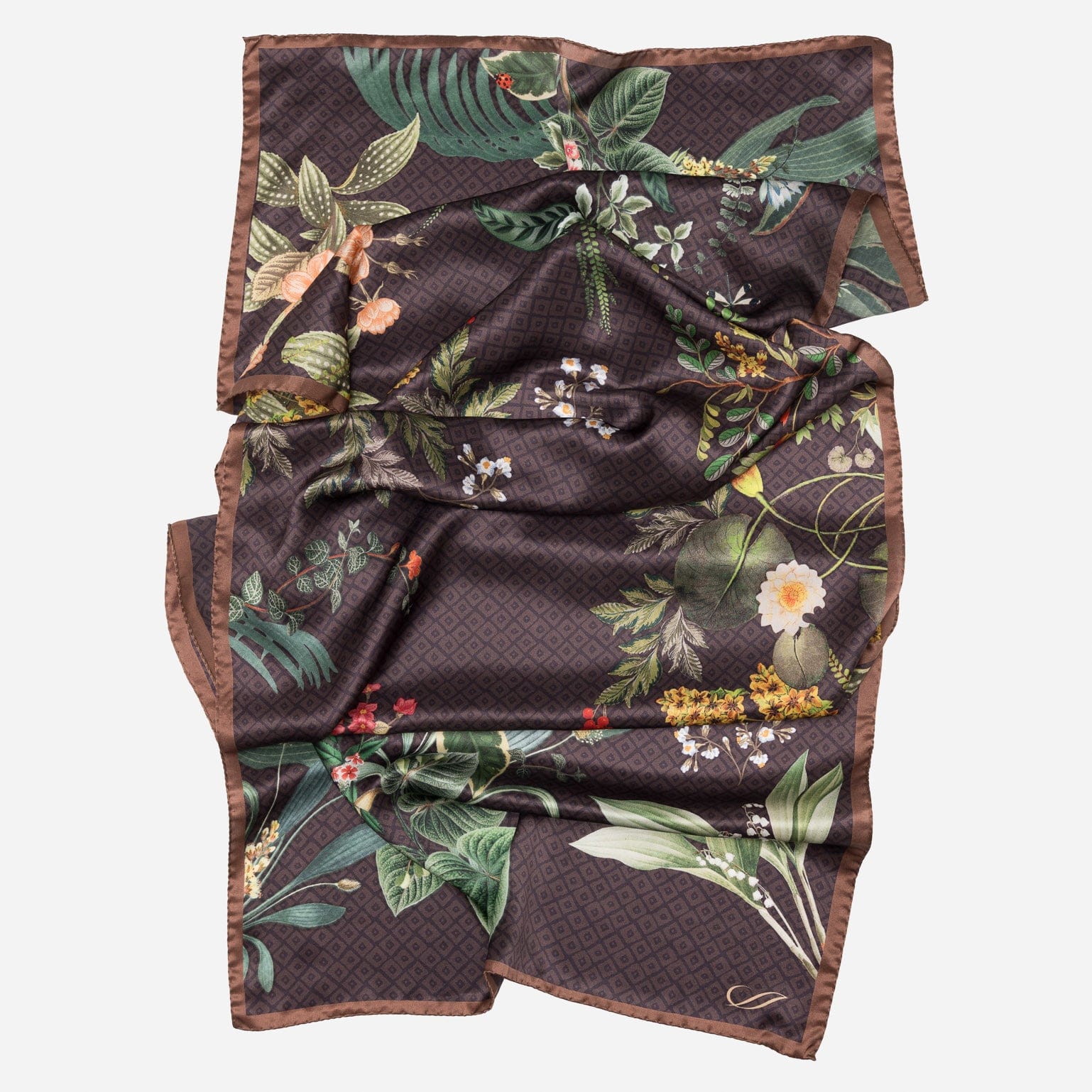 Sara - Long Silk Scarf - Chocolate - Solstik