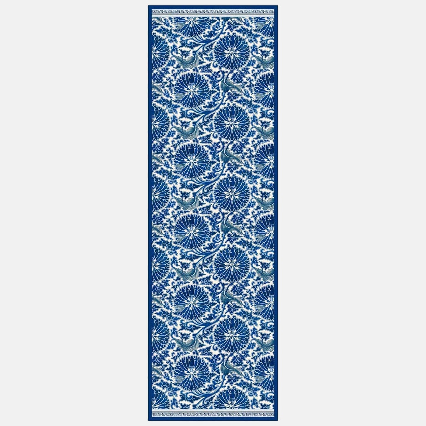 Rosalba - Long Silk Scarf - Blue - Solstik