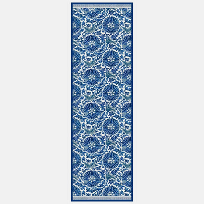 Rosalba - Long Silk Scarf - Blue - Solstik