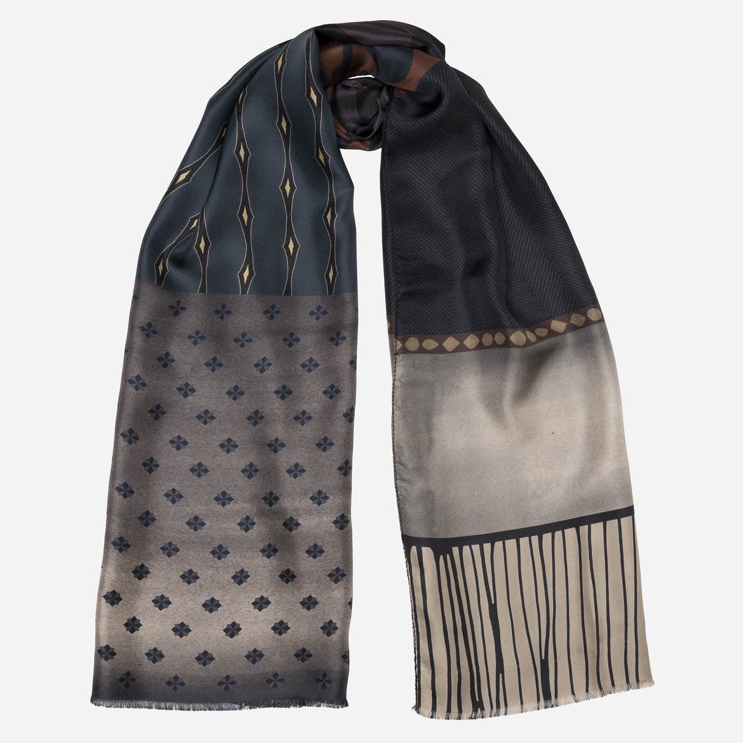 Atri - Long Silk Scarf - Plum - Solstik