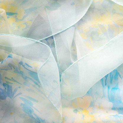 Meadow - Long Silk Scarf - Sky Blue - Solstik