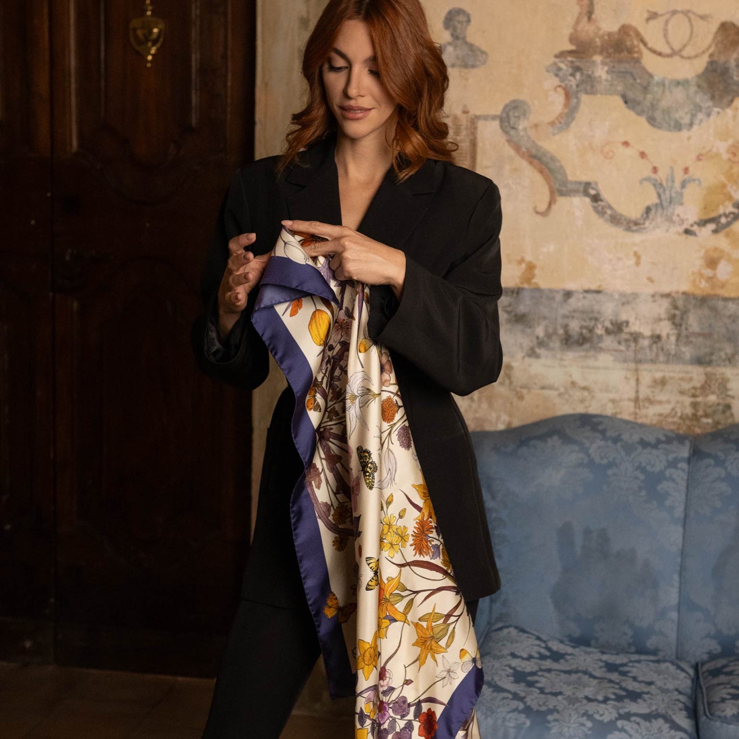 Flora - Silk Foulard - Violet - Solstik