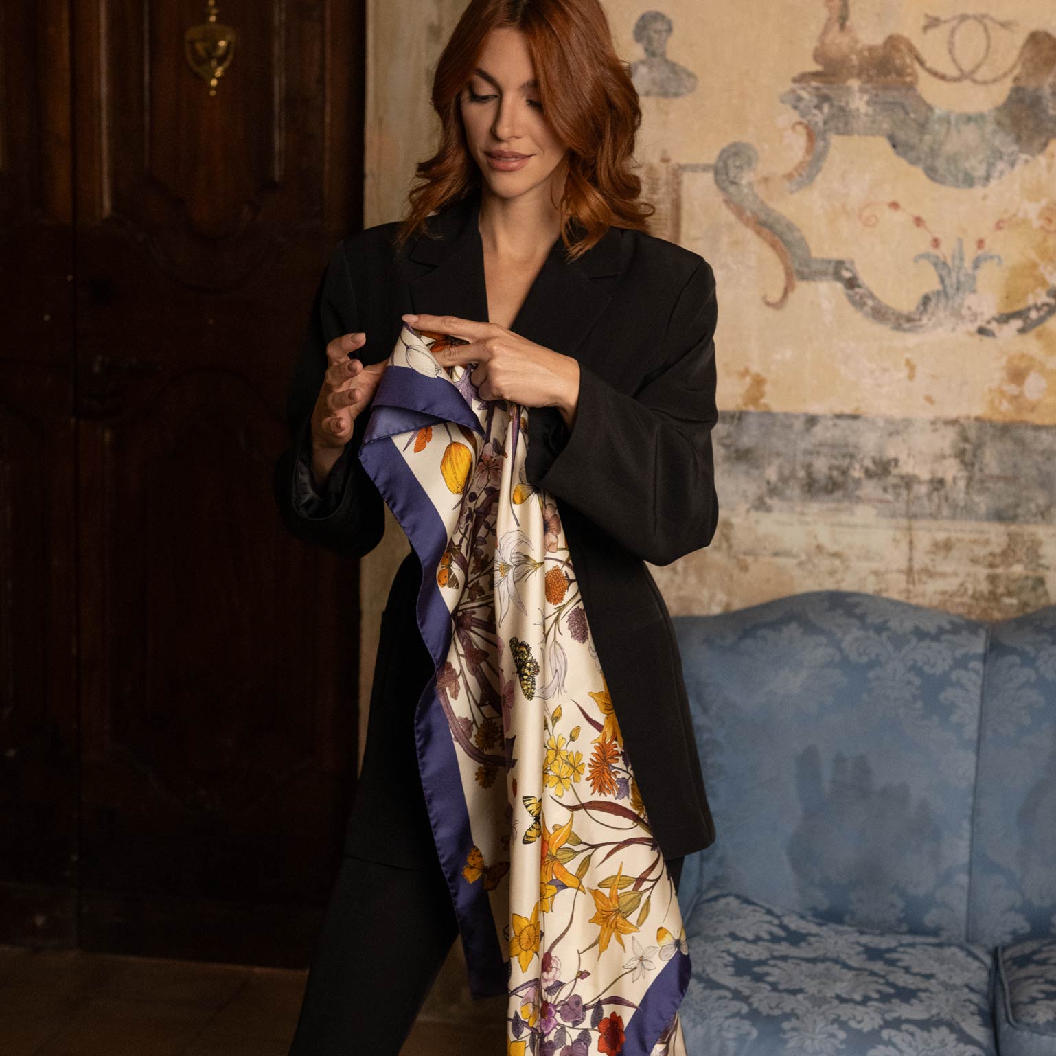 Flora - Silk Foulard - Violet - Solstik