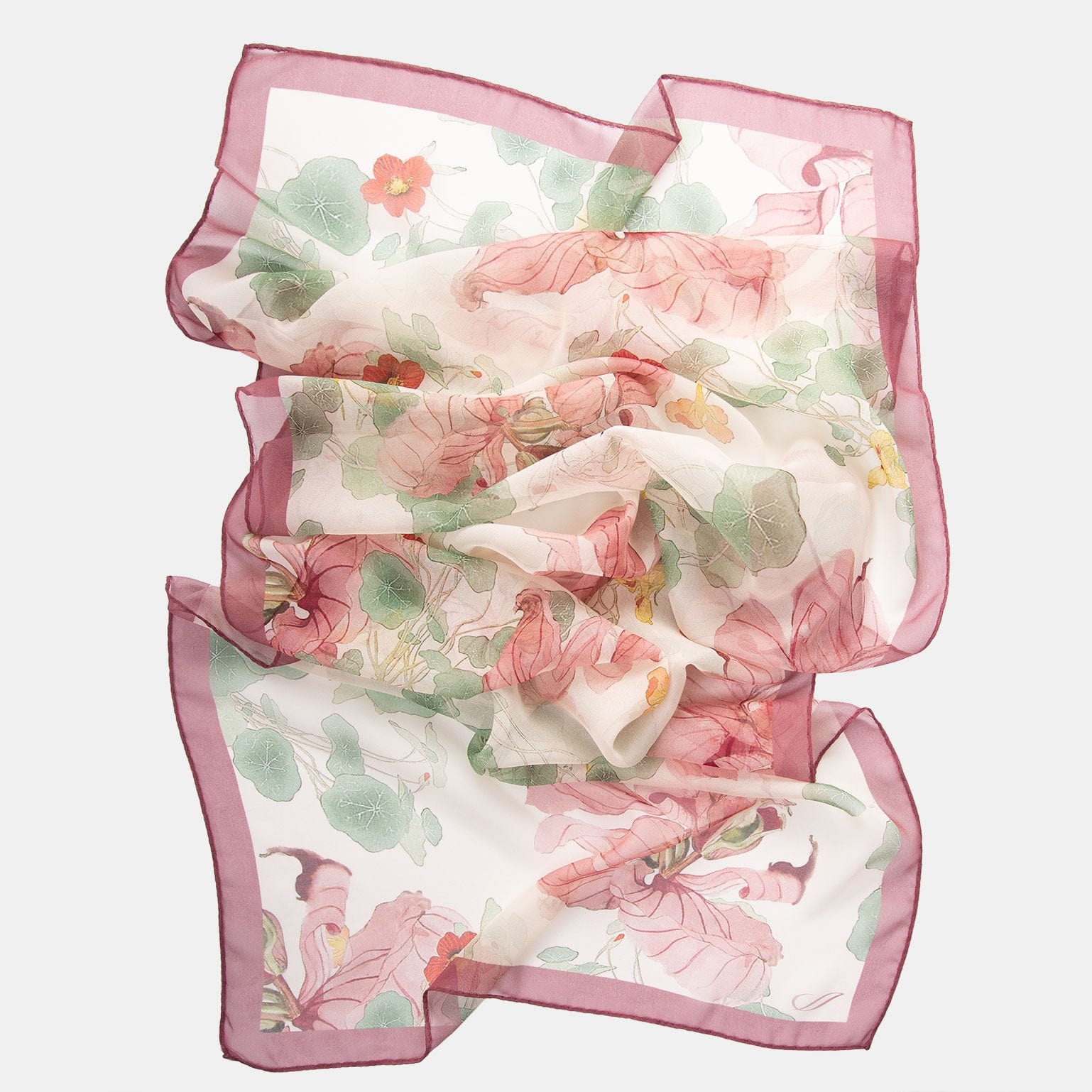 Monique - Long Silk Scarf - Antique Rose - Solstik