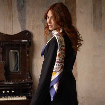 Flora - Silk Foulard - Violet - Solstik