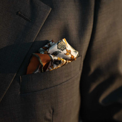 Ibiza - Silk Pocket Square - Terracotta - Solstik