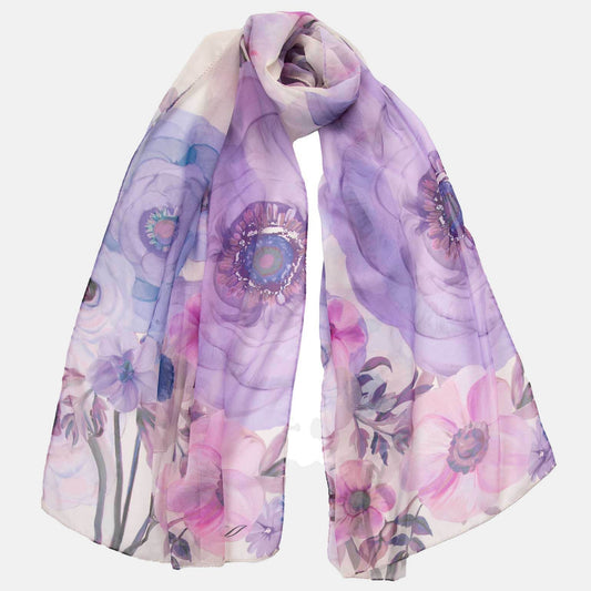 Campo de' Fiori - Long Silk Scarf - Lavender - Solstik