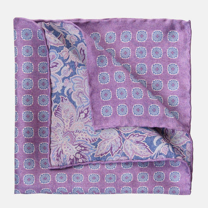 Assisi - Double Sided Silk Pocket Square - Lavender - Solstik
