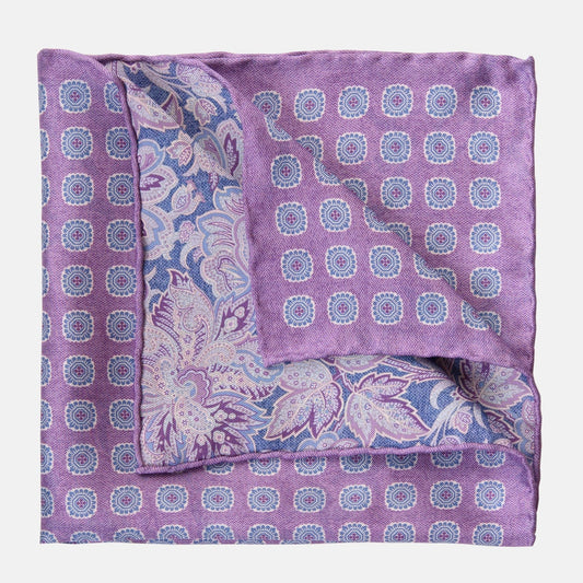 Assisi - Double Sided Silk Pocket Square - Lavender - Solstik