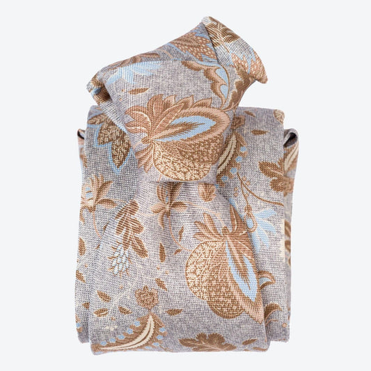 Medici - Printed Silk Tie - Dusty Blue - Solstik