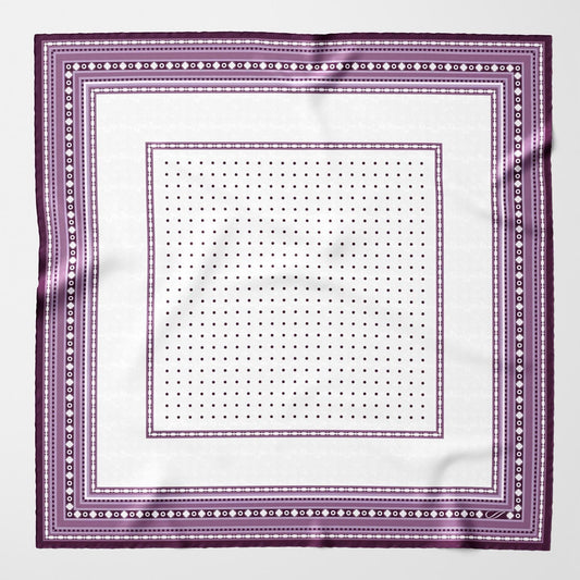 Verona - Silk Neckerchief - White & Lilac - Solstik