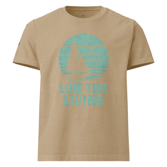 Solstik Beige Sailboat Print T-Shirt Luxury Soft Tee/ Steel - Solstik #