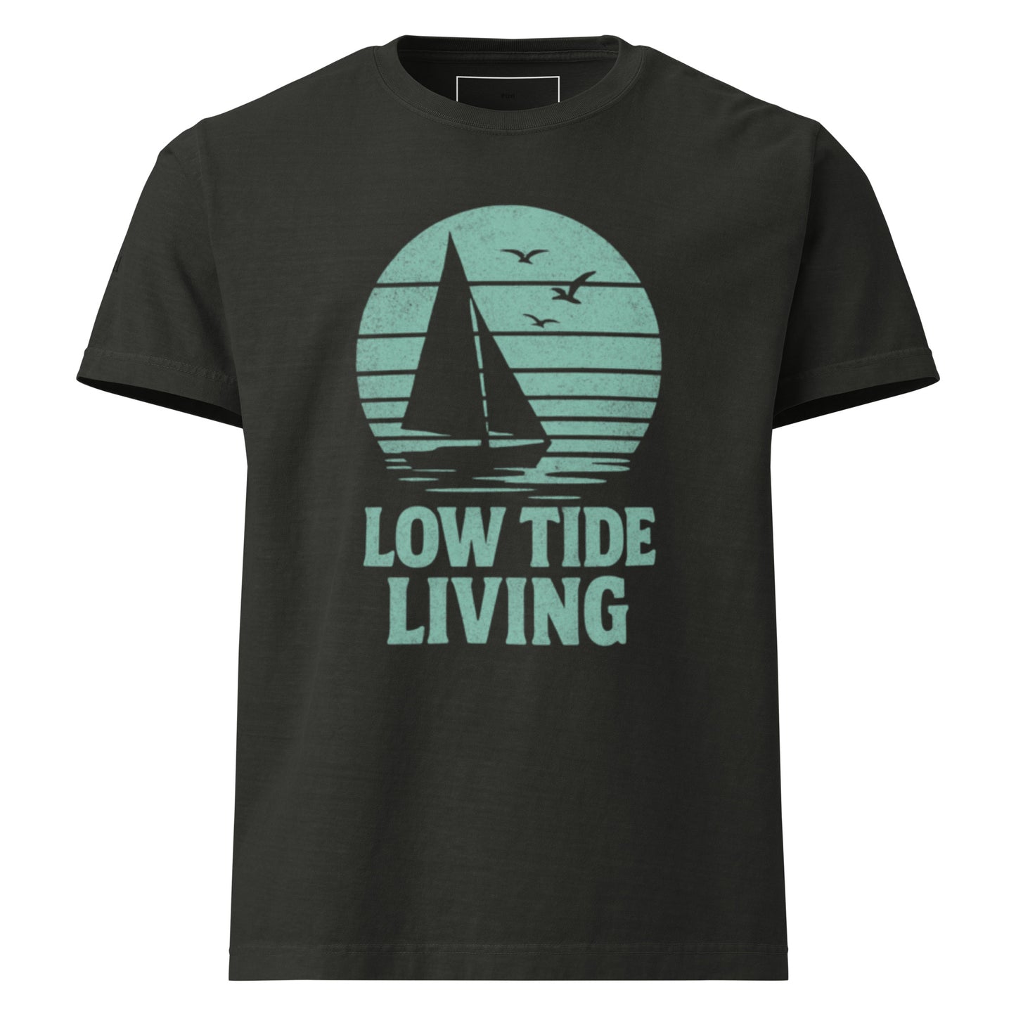Solstik Beige Sailboat Print T-Shirt Luxury Soft Tee/ Steel - Solstik #