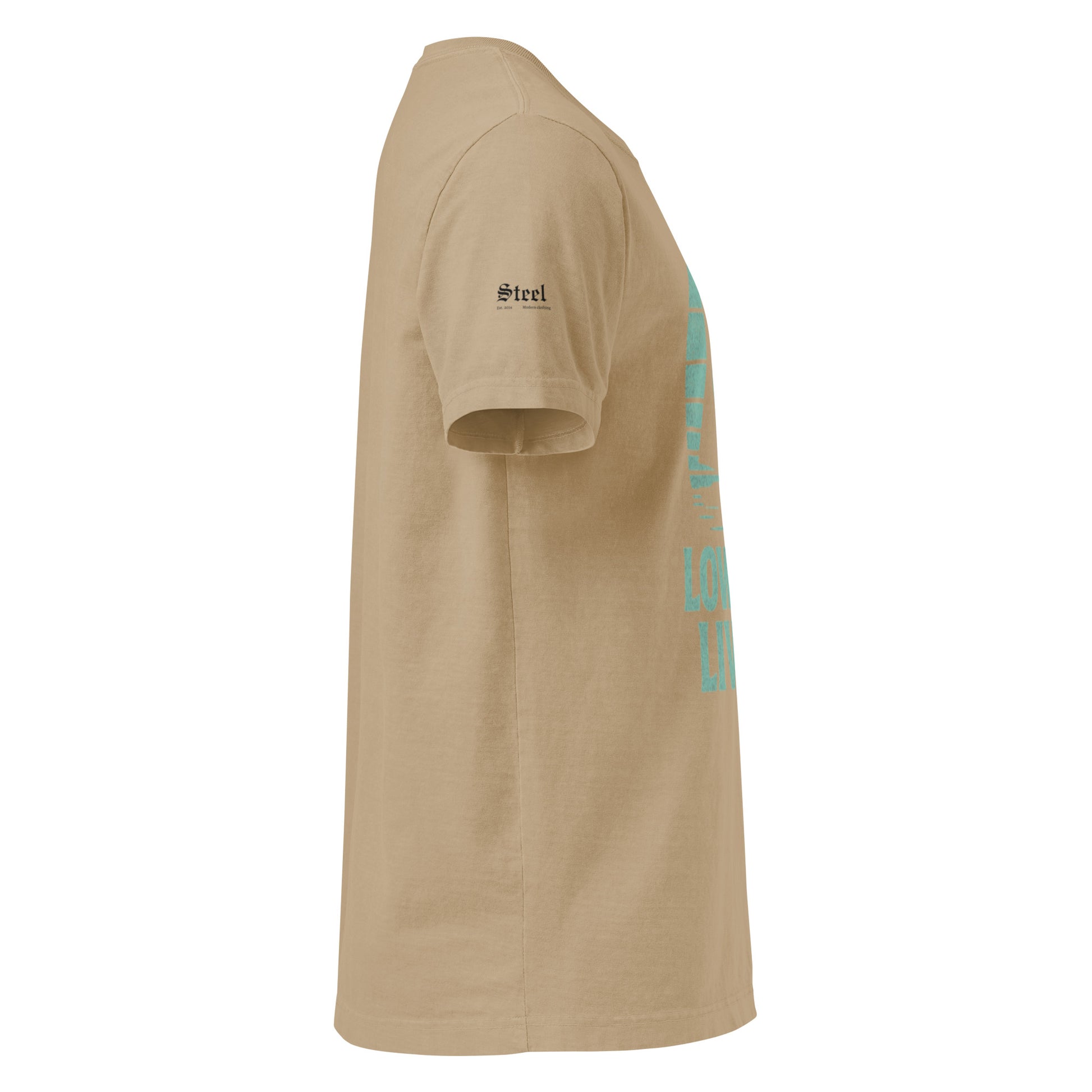 Solstik Beige Sailboat Print T-Shirt Luxury Soft Tee/ Steel - Solstik #
