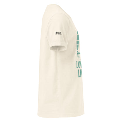 Solstik Beige Sailboat Print T-Shirt Luxury Soft Tee/ Steel - Solstik #