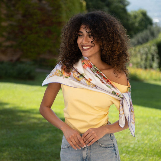 Melograno - Silk Foulard - Lavender - Solstik