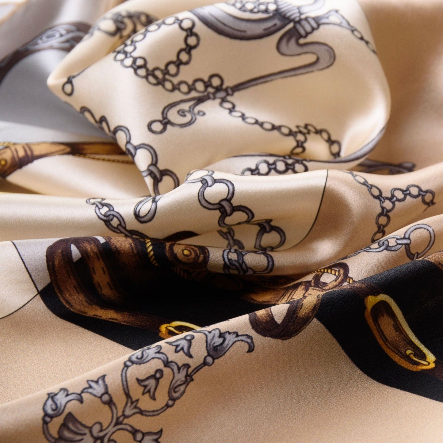 Gabriella - Silk Foulard - Hazelnut - Solstik
