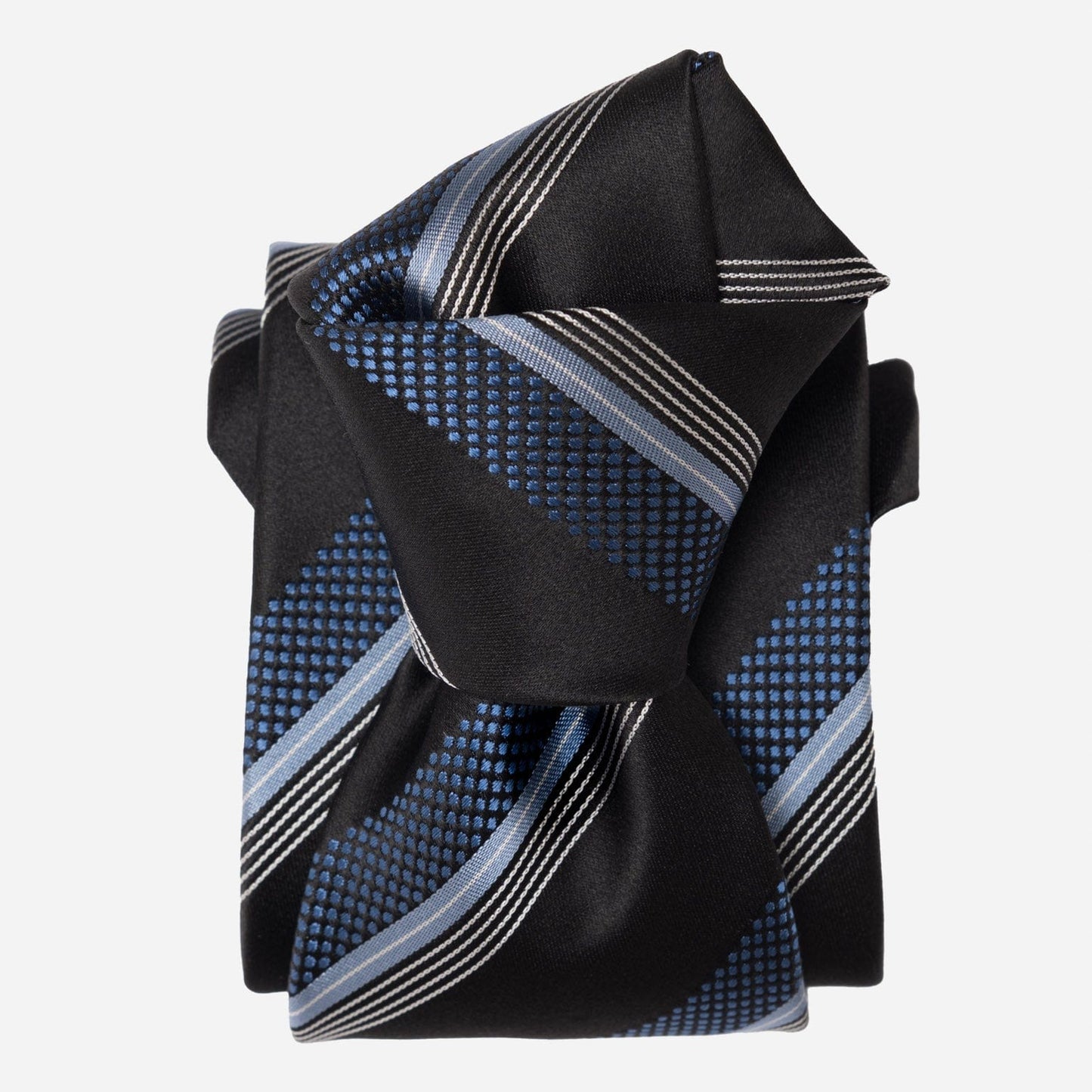 Corso - Silk Jacquard Tie - Black & Blue - Solstik