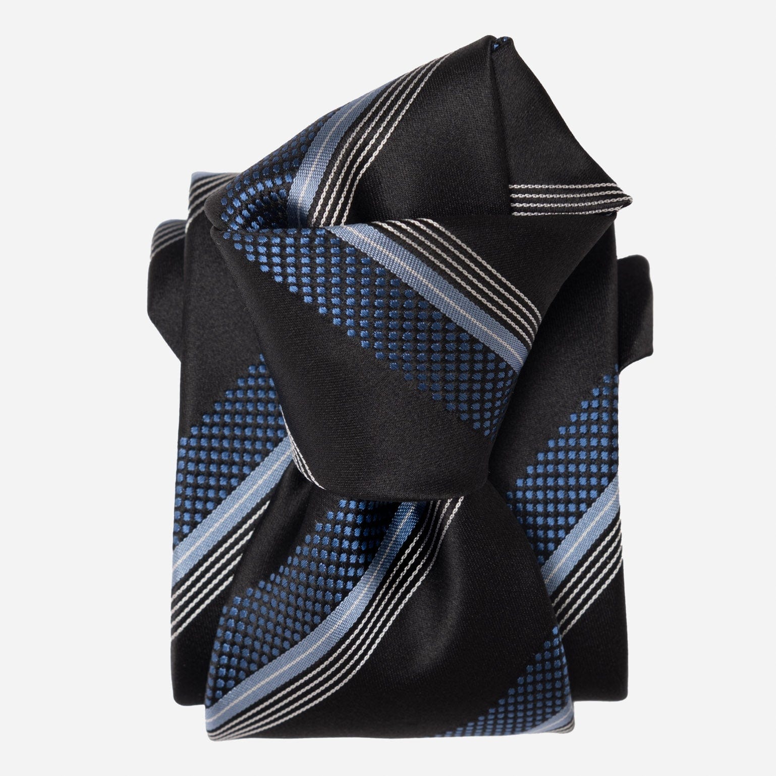 Corso - Silk Jacquard Tie - Black & Blue - Solstik