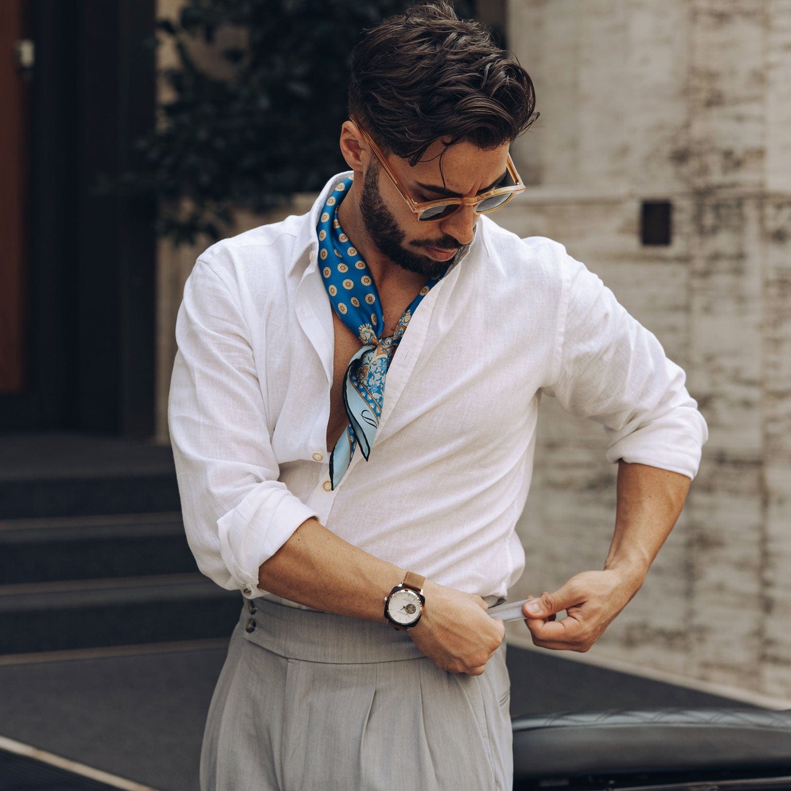 Filippo - Silk Neckerchief - Azure - Solstik