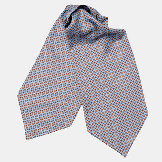 Navona - Silk Ascot Cravat Tie - Azure - Solstik