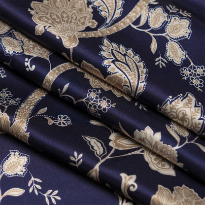 Esmeralda - Silk Scarf Shawl - Midnight Blue & Gold - Solstik