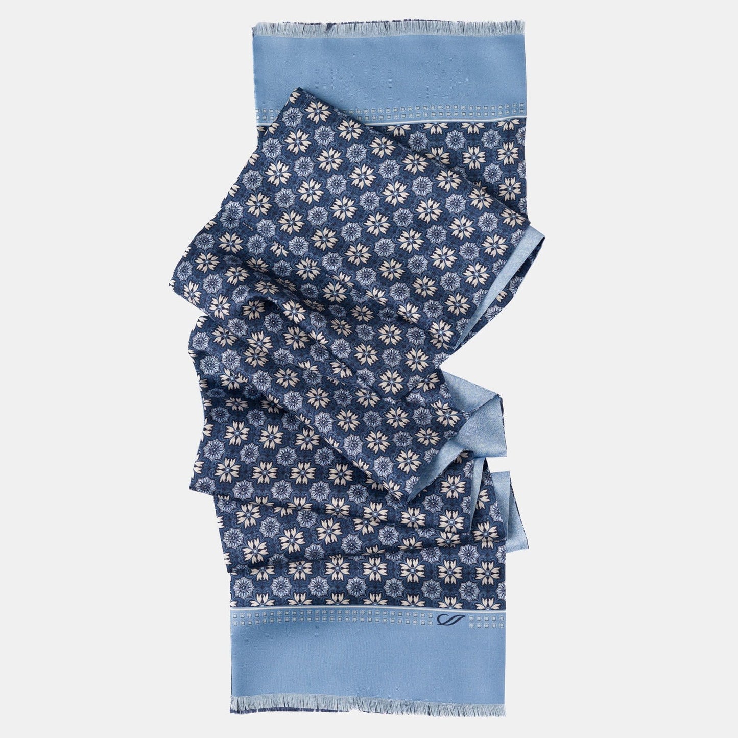 Appia - Reversible Silk Scarf - Blue - Solstik