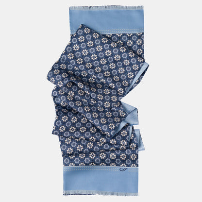 Appia - Reversible Silk Scarf - Blue - Solstik
