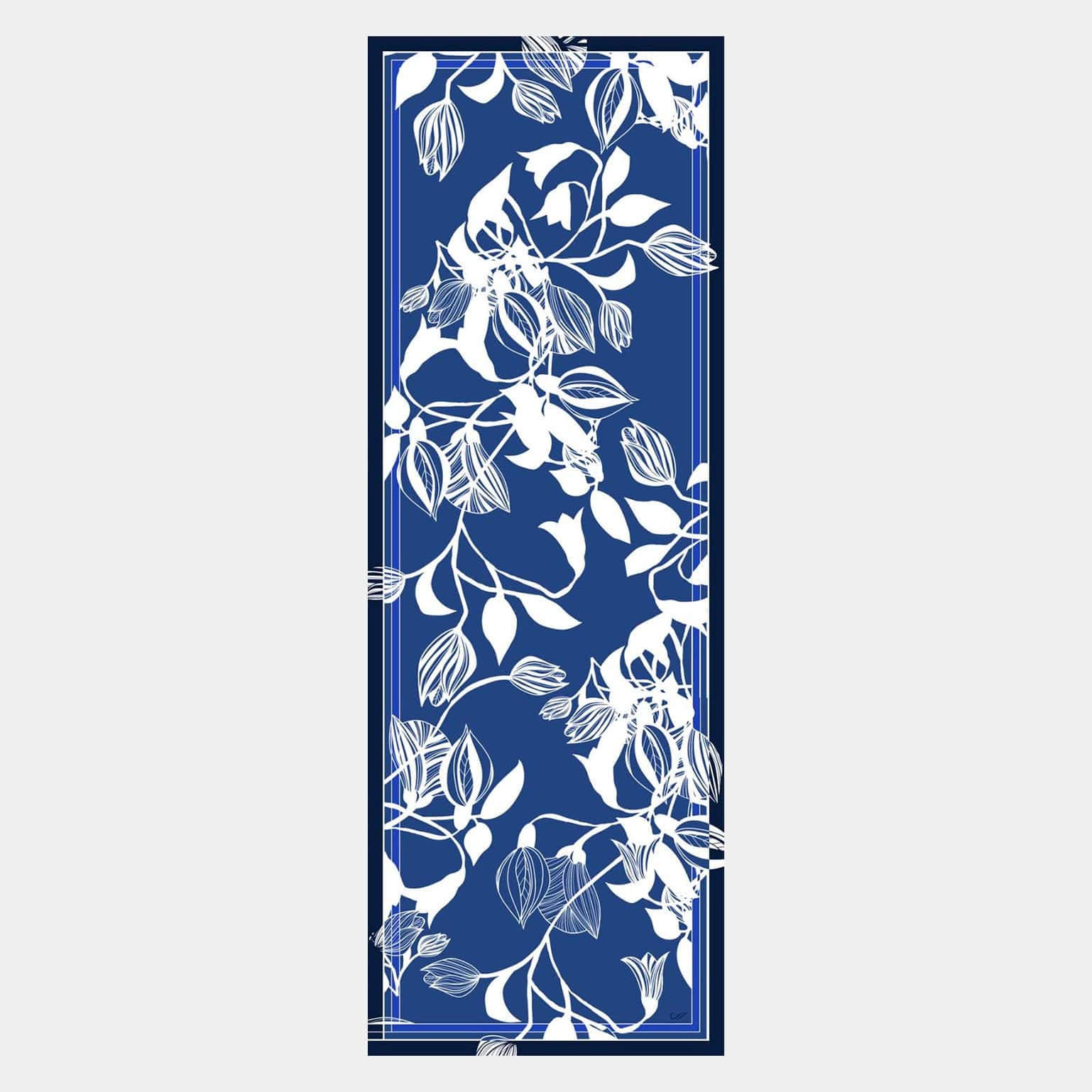 Cara - Silk Scarf Shawl - Blue - Solstik