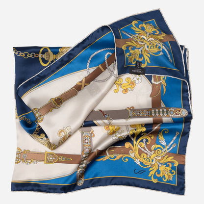 Moment in Time - Silk Foulard - Blue - Solstik