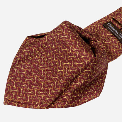 Palio - Printed Silk Tie - Burgundy - Solstik