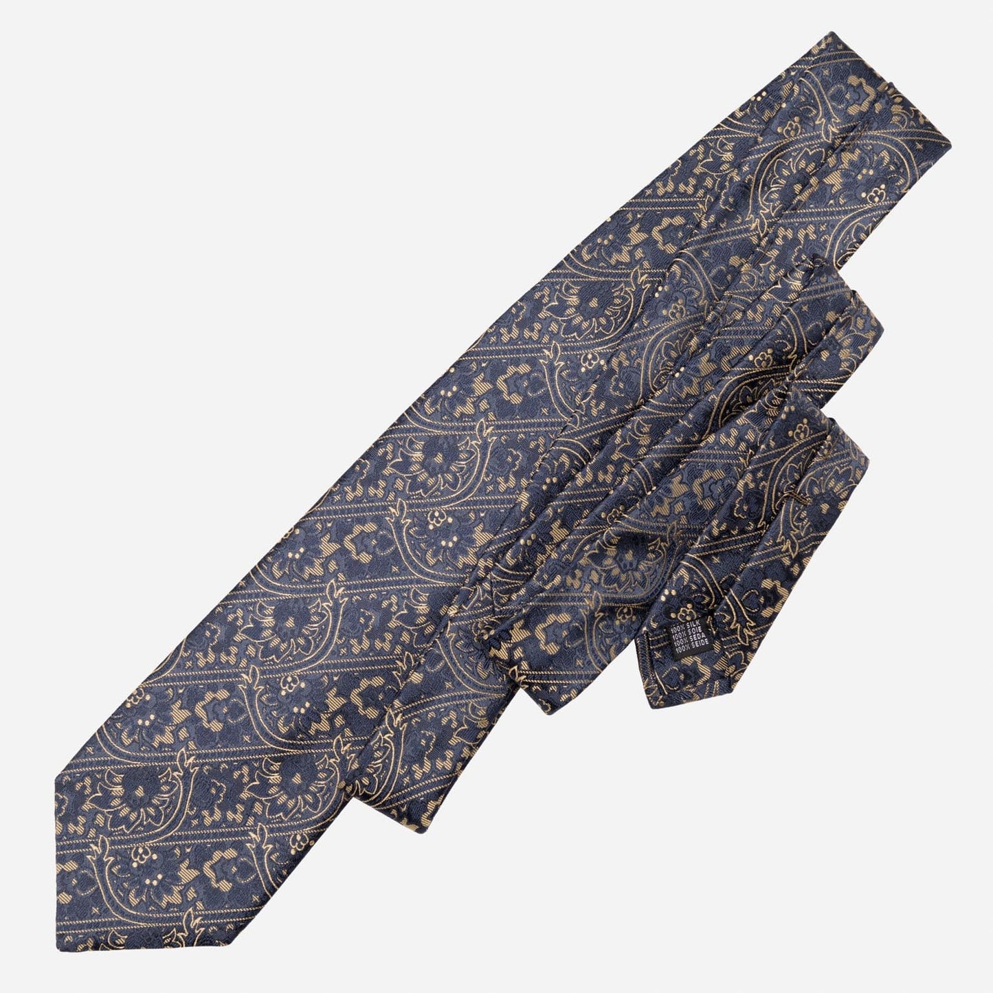 Caruso - Silk Jacquard Tie - Midnight Blue - Solstik