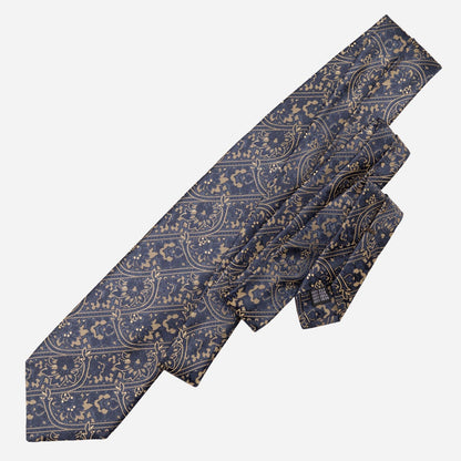 Caruso - Silk Jacquard Tie - Midnight Blue - Solstik