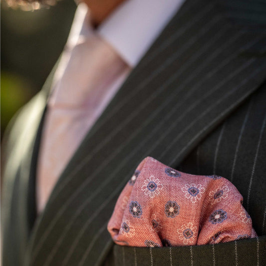 Pascal - Double Sided Silk Pocket Square - Blush - Solstik